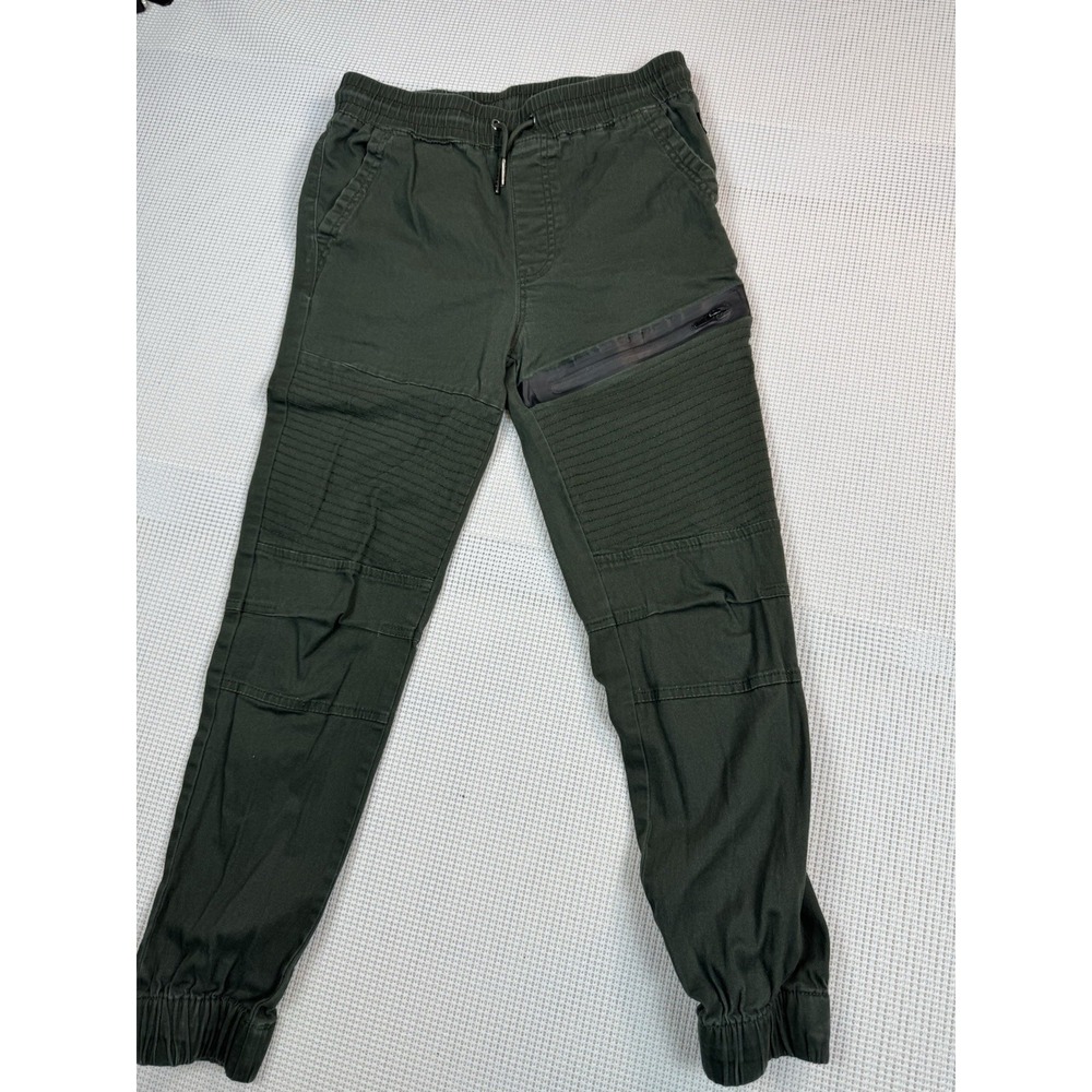 Ring of Fire Mens Green Cargo Jogger Pants XL Moto Ribbed Zip Pocket RBB0237A